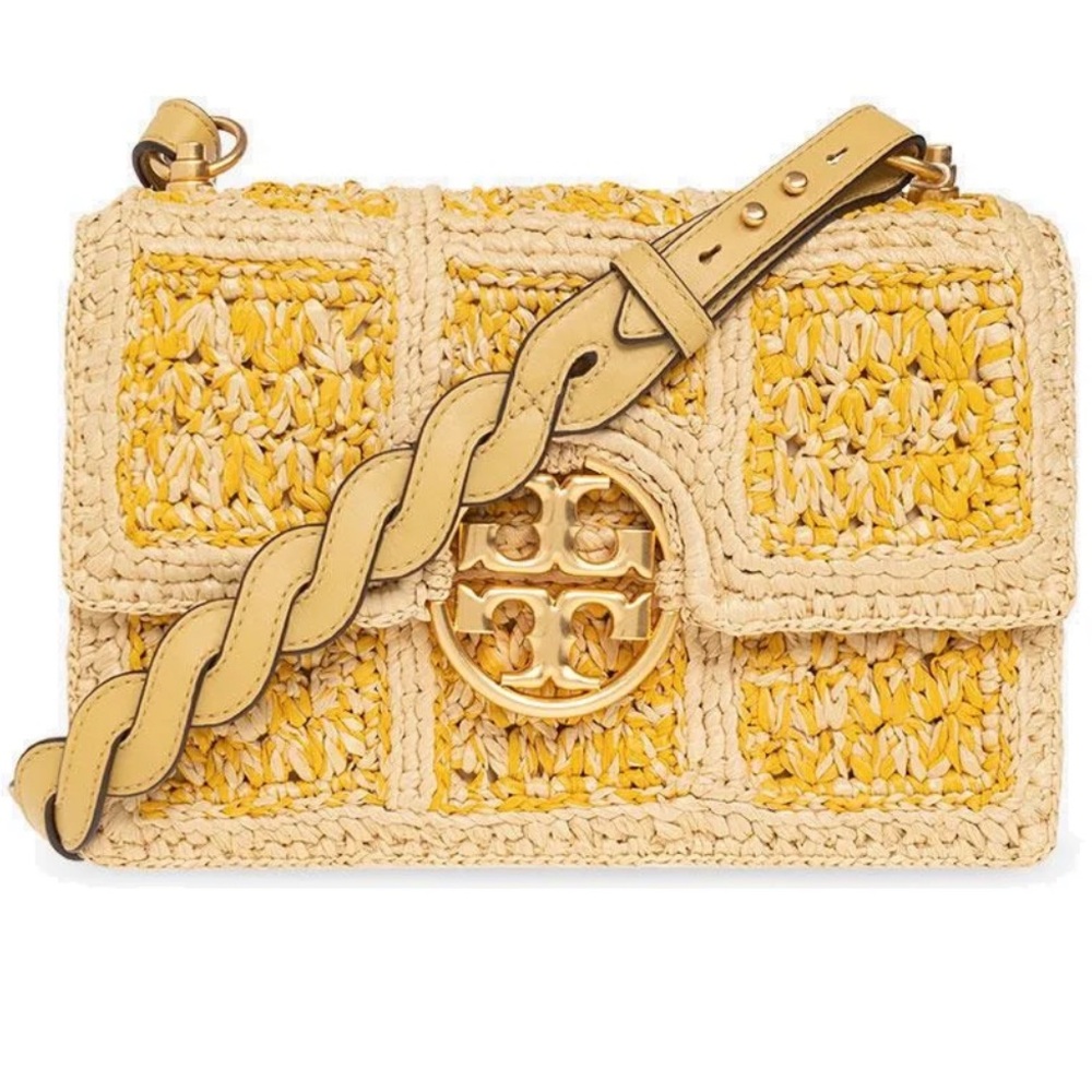 NWT Tory Burch Miller Raffia Flap Shoulder Bag - Picture 2 of 14